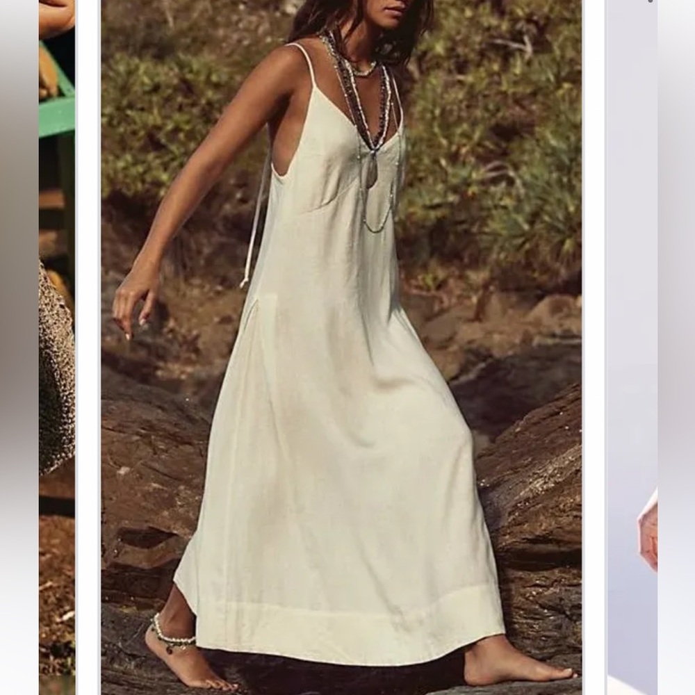 NWOT Free People White Linen Dress